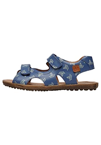 Naturino SKY-Sandalen aus Leder mit Boots-Print azurblau 34 von Naturino