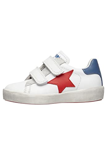 Naturino Annie VL-Sneakers aus Leder mit Stern-Patch-Weiß, Weiß-Rot 21 von Naturino