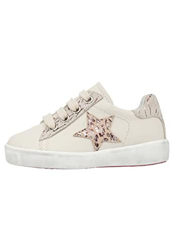 Naturino Annie Zip-Sneakers aus Leder und Veloursleder mit Stern-Patch, Beige 20 von Naturino