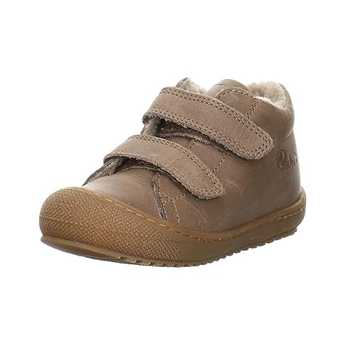 Naturino Baby Lauflernschuhe Krabbelschuhe Racoon VL Lauflernschuh Glattleder Babyschuhe Uni Lauflernschuh Racoon VL Light Brown Klettschuh von Naturino