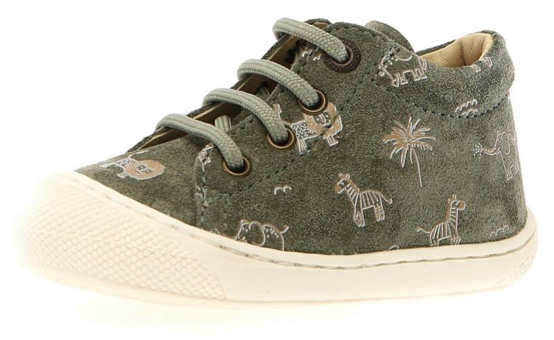 Naturino COCOON PR. SAVANA Lauflernschuh Schnürschuh, Barfußschuh mit Print, Größenschablone zum Download von Naturino