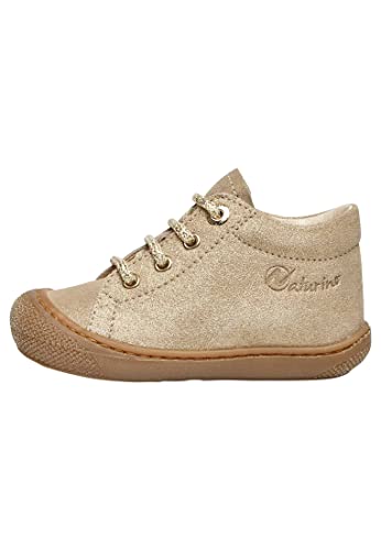 Naturino Cocoon-Lauflernschuhe aus Veloursleder in Glitter-Optik, Gold 22 von Naturino