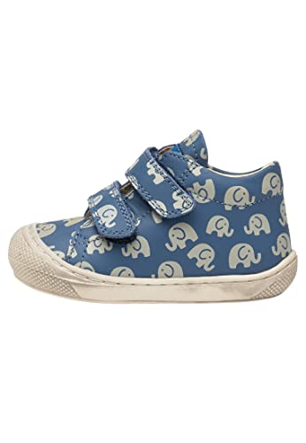 Naturino Cocoon VL-Lauflernschuhe aus Leder mit Elefanten-Print, azurblau 17 von Naturino