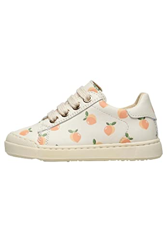 Naturino Eindhoven Zip-Sneakers aus Leder mit Apricot-Print, Creme weiß 22 von Naturino