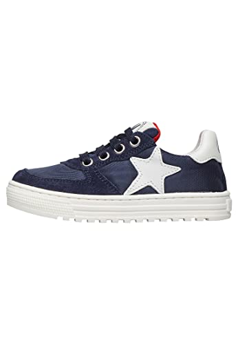 Naturino HESS Zip.-Sneaker aus perforiertem Leder mit Stern-Weiß blau 32 von Naturino