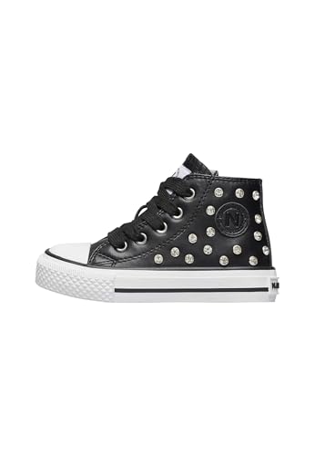 Naturino Hohe Sneakers aus Leder mit Strass, schwarz- 36 von Naturino