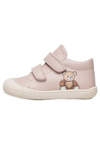 Naturino Cocoon Bear VL-Lauflernschuhe aus Leder, Helles Puderrosa 26 von Naturino