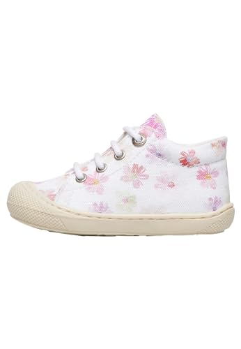 Naturino Cocoon-Lauflernschuhe aus Leder mit Herz-Print-Weiß, Weiß-Rosa 26 von Naturino