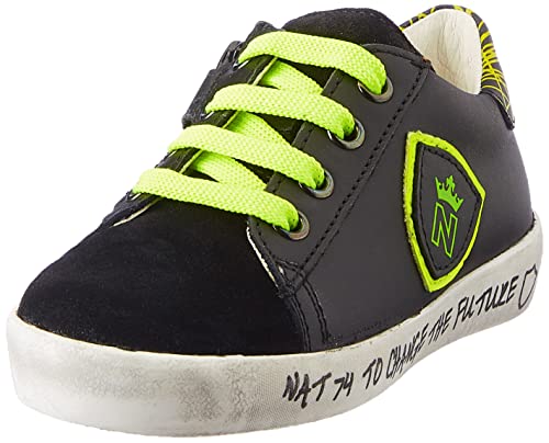 Naturino Korey 2 Zip Gymnastikschuh, Schwarz Black Yellow Fluo, 23 EU von Naturino