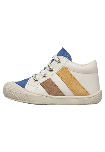 Naturino Macks-Lauflernschuhe aus Leder und Veloursleder-Creme, Weiß-Blau 26 von Naturino