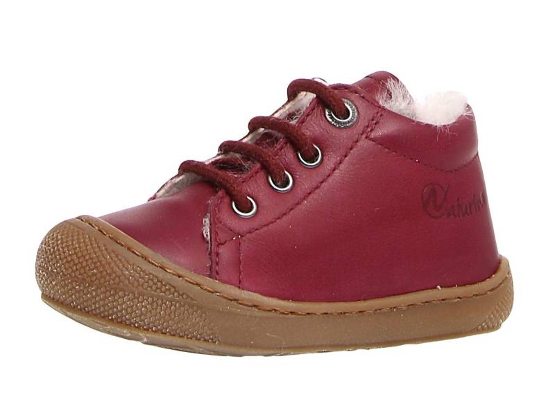 Naturino Naturino Cocoon erste Schuhe Lauflernschuhe Lammfellfutter Rot Schnürschuh von Naturino