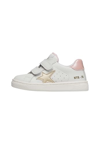 Naturino Sneaker aus Leder und Metallic, Weiß-Rosa 32 von Naturino