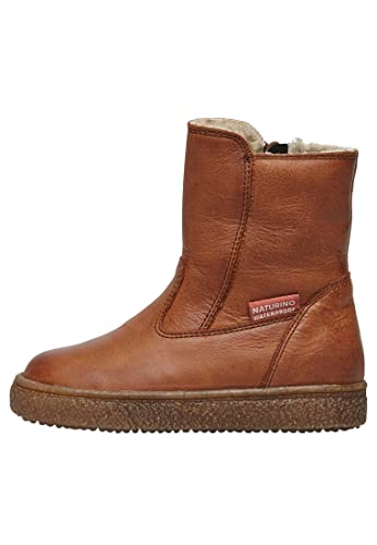 Naturino TUNDERIE-Stiefelette aus Leder mit Wollfutter Hellbraun 28 von Naturino