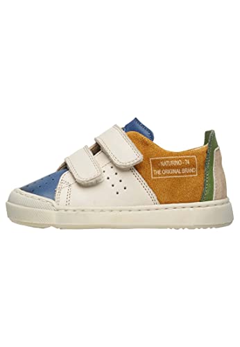 Naturino Trajan VL-Sneakers aus Leder und Veloursleder-Blau Weiß-Blau 32 von Naturino