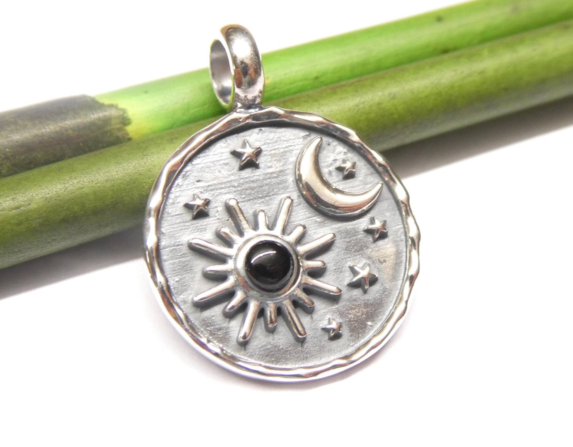 Anhänger Silber , Motivanhänger " Sonne Mond Sterlingsilber von NaturprodukteBG