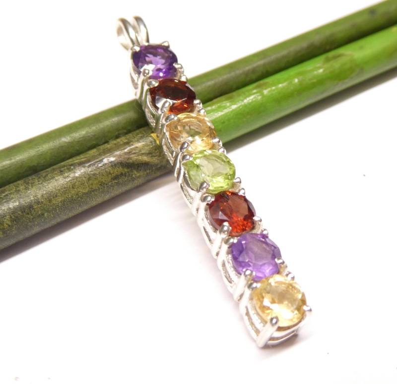 Chakra Anhänger Silber Echte Steine , Sterlingsilber, Schutzsymbol von NaturprodukteBG