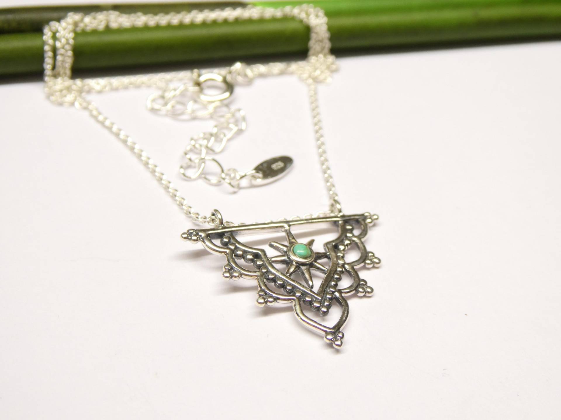 Collier Halskette Silber Türkis , Aus Sterlingsilber Filigran Gearbeitet Schmuck Für Frauen Collier Halskette Silber Türkis , Aus Sterlingsilber Filigran Gearbeitet Schmuck Für Frauen von NaturprodukteBG