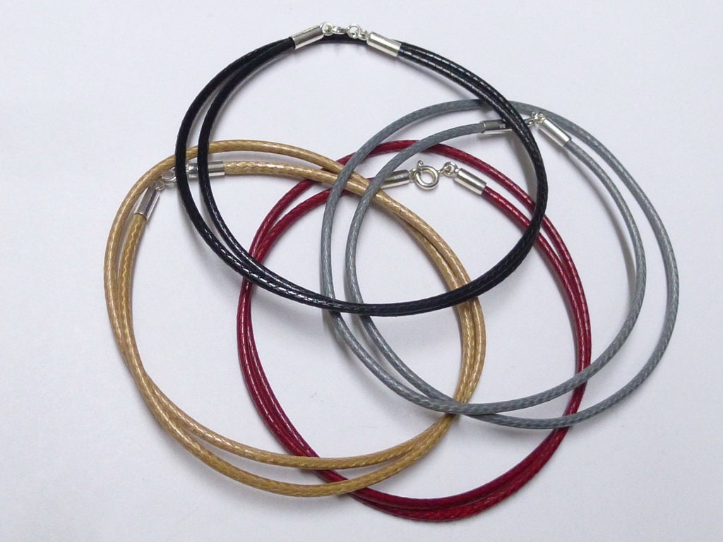 Halsband, Textilband Schlange , Baumwolle 4 Mm Länge 45 cm Verschluß Sterlingilber, Schmuckzubehör von NaturprodukteBG