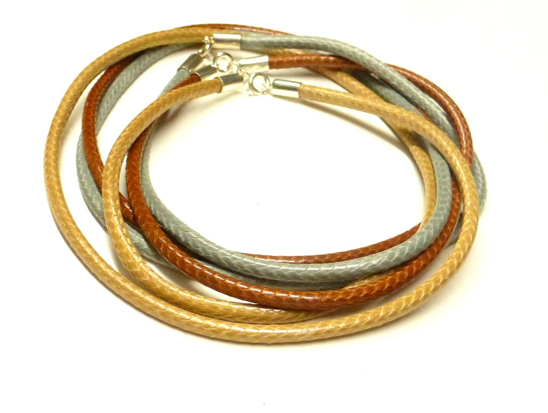 Halsband, Textilband Schlange , Cotton, 4 Mm, Länge 55 cm, Verschluß Sterlingilber, Schmuckzubehör von NaturprodukteBG