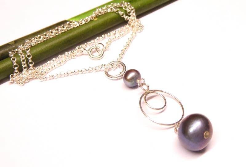 Perlenanhänger Echte Süßwasserzuchtperle , Inklusiv Halskette Sterlingsilber Schmuck Für Frauen von NaturprodukteBG