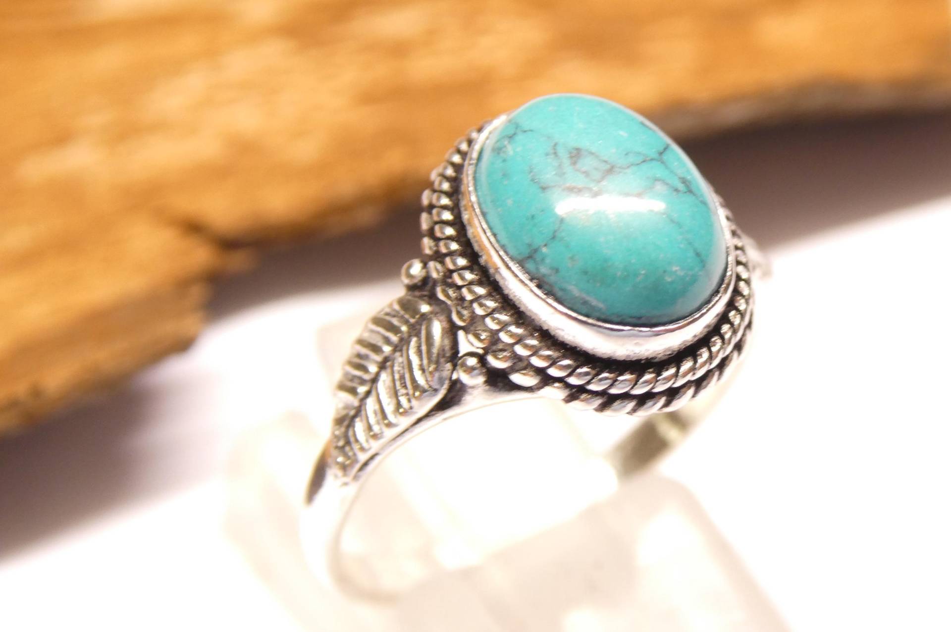 Ring Silber , Howlith Stein , Aus Sterlingsilber Gearbeitet Gr. 58-18.5 Schmuck Für Frauen von NaturprodukteBG