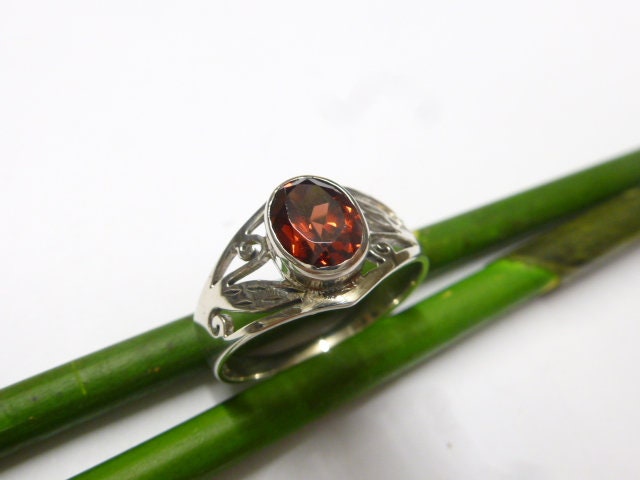 Ring Silber Mit Steinen , Echter Granat Sterling Silber, Gr. 59 Schmuck Für Frauen von NaturprodukteBG