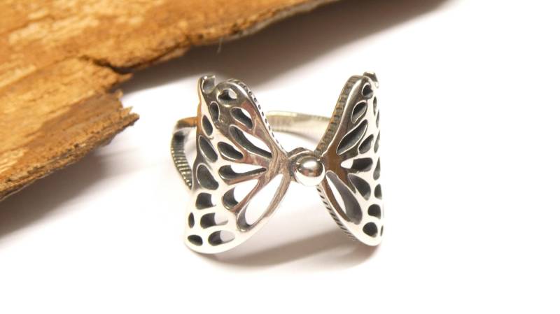 Ring Silber Motiv " Schmetterling , Gr. 56-17.8 Offen Aus Sterlingsilber Gearbeitet von NaturprodukteBG