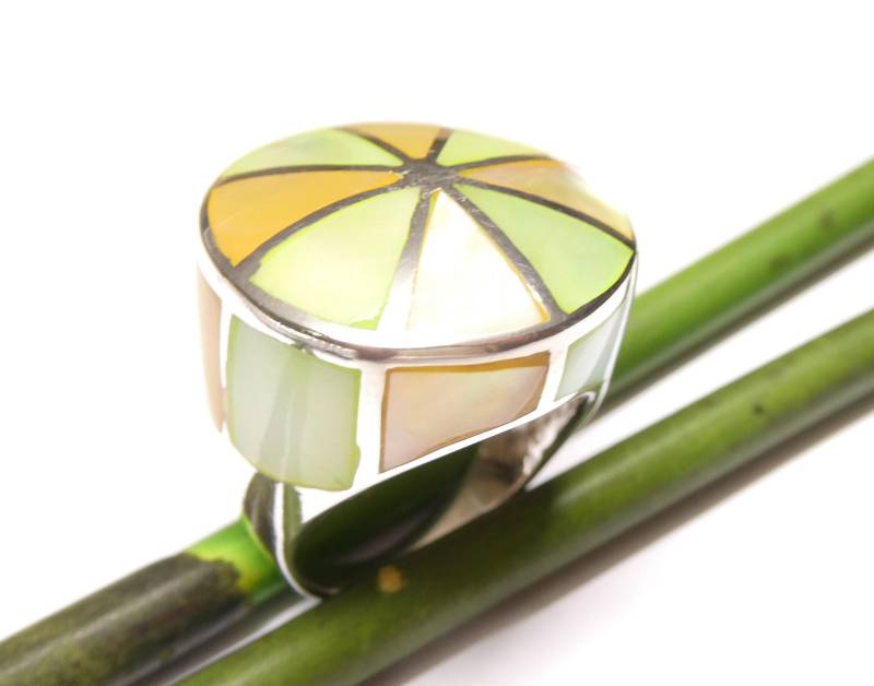 Ring Silber Perlmutt, Sterlingsilber , Gr. 57-18.1-8, 0 von NaturprodukteBG