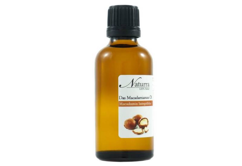 Naturra Körperöl Macadamianussöl Bio kaltgepresst unraffiniert premium Rohware im Glas, Kenianisches Bio-Vorzeigeprojekt, Palmitoleinsäure, Premiumqualität von Naturra