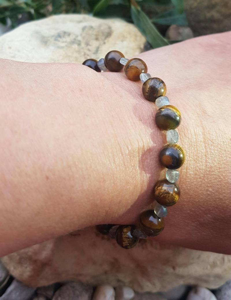 Armband Aus Tigerauge Und Labradorit von NaturschmuckMagic