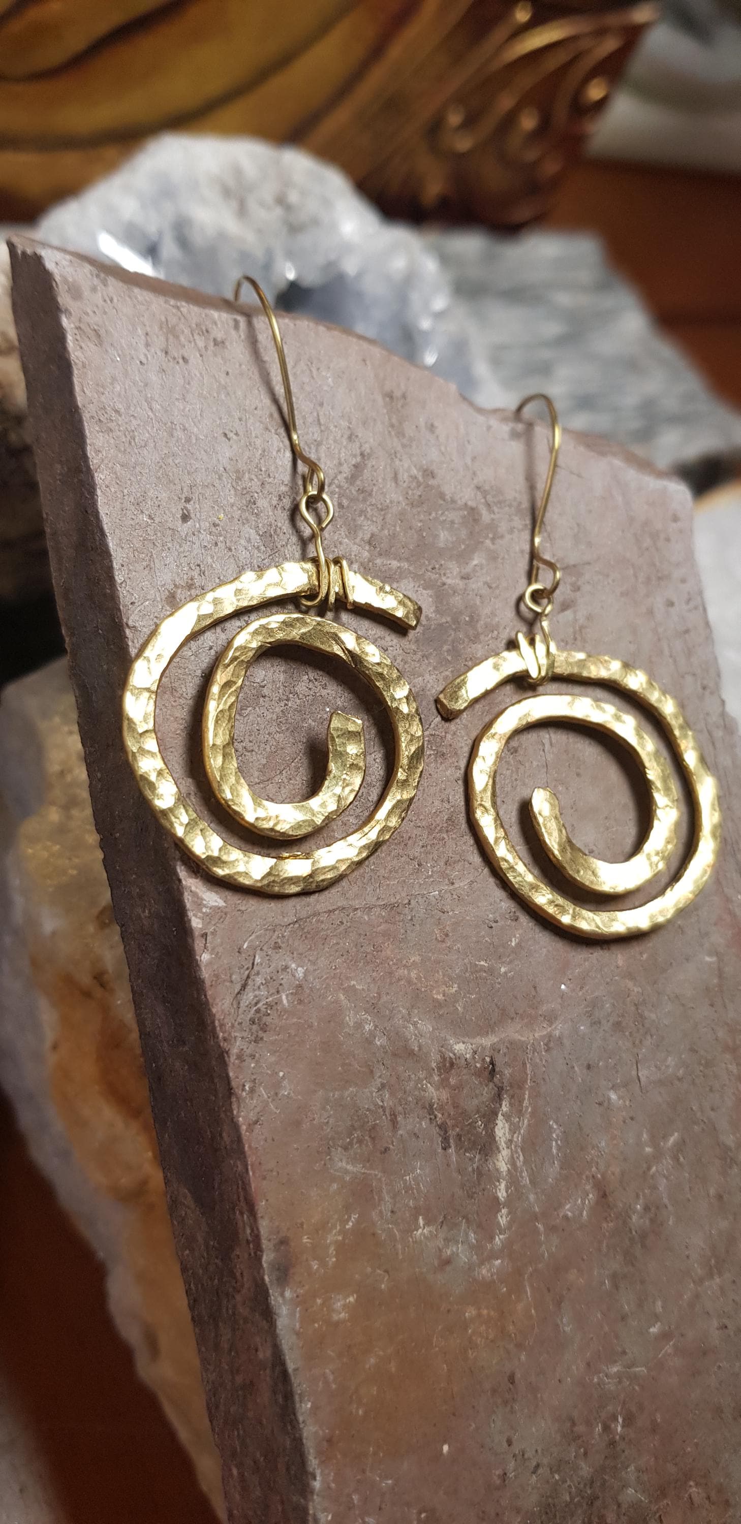 Ohrring Ohrhänger - Messing Handgemacht von NaturschmuckMagic