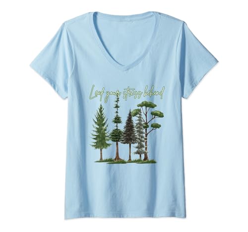 Damen Shinrin Yoku Waldbadender Waldtherapie Waldbaden T-Shirt mit V-Ausschnitt Damen Shinrin Yoku Waldbadender Waldtherapie Waldbaden T-Shirt mit V-Ausschnitt von Naturtherapie im wohltuenden Wald