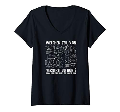 Damen Lustiges Mathe Chemie Physik Nerd Spruch Sprüche Geschenk T-Shirt mit V-Ausschnitt Damen Lustiges Mathe Chemie Physik Nerd Spruch Sprüche Geschenk T-Shirt mit V-Ausschnitt von Naturwissenschaft Chemie Mathe Physik Geschenkidee