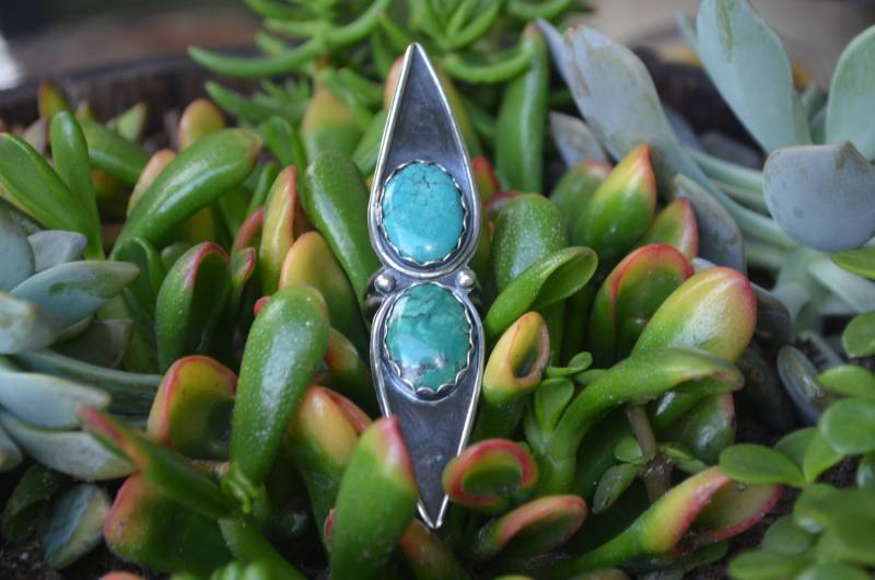 Double Kingman Türkis Statement Ring | Sterling Silber Boho Double Kingman Türkis Statement Ring | Sterling Silber Boho von NatvD