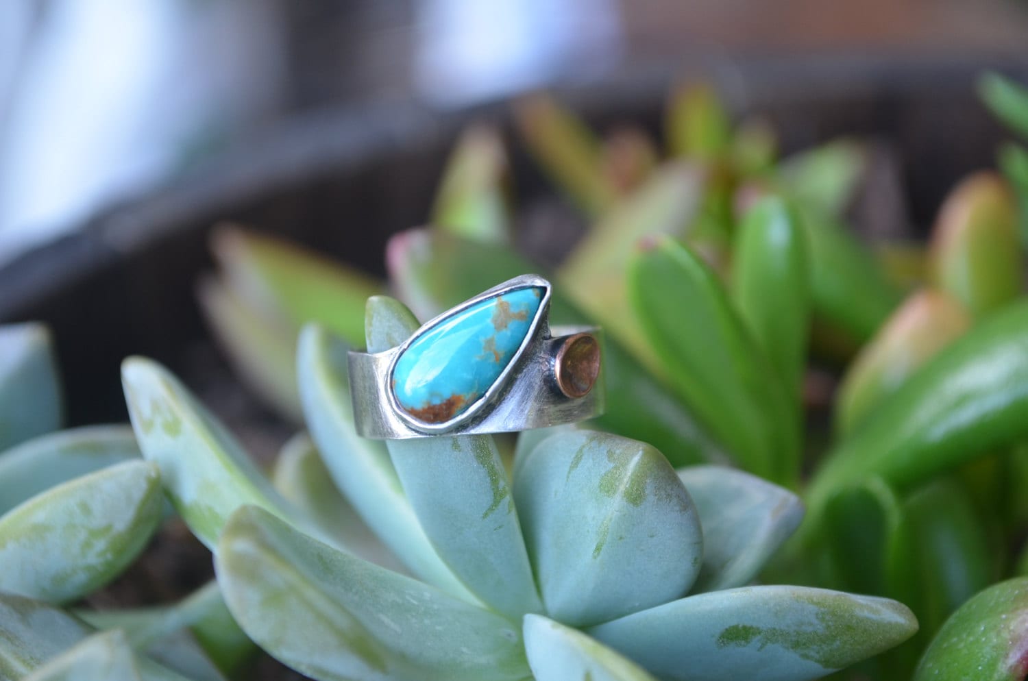 Kingman Türkis Mond Ring | Sterling Silber Boho Kingman Türkis Mond Ring | Sterling Silber Boho von NatvD