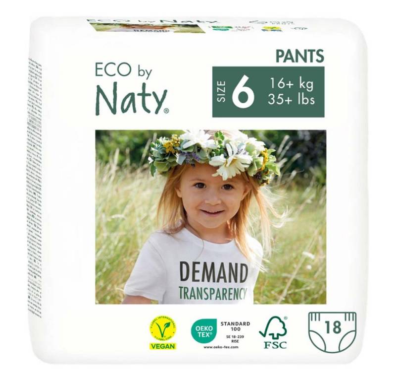 Naty Windeln Windelhöschen, Pants - Gr.6, 16+kg 18Stk von Naty