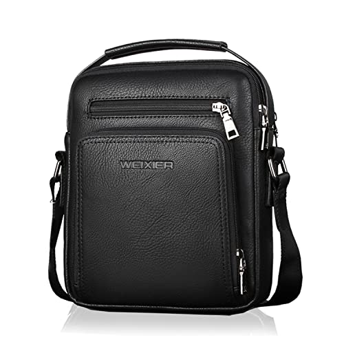 Naudamp Herren Umhängetasche Leder Umhängetasche Lässige wasserdichte Tasche Outdoor Sport Reise Handtasche von Naudamp