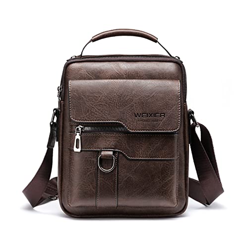 Naudamp Herren Umhängetasche Mode PU Leder Umhängetasche Freizeit Rucksack Outdoor Sport Reise Handtasche von Naudamp