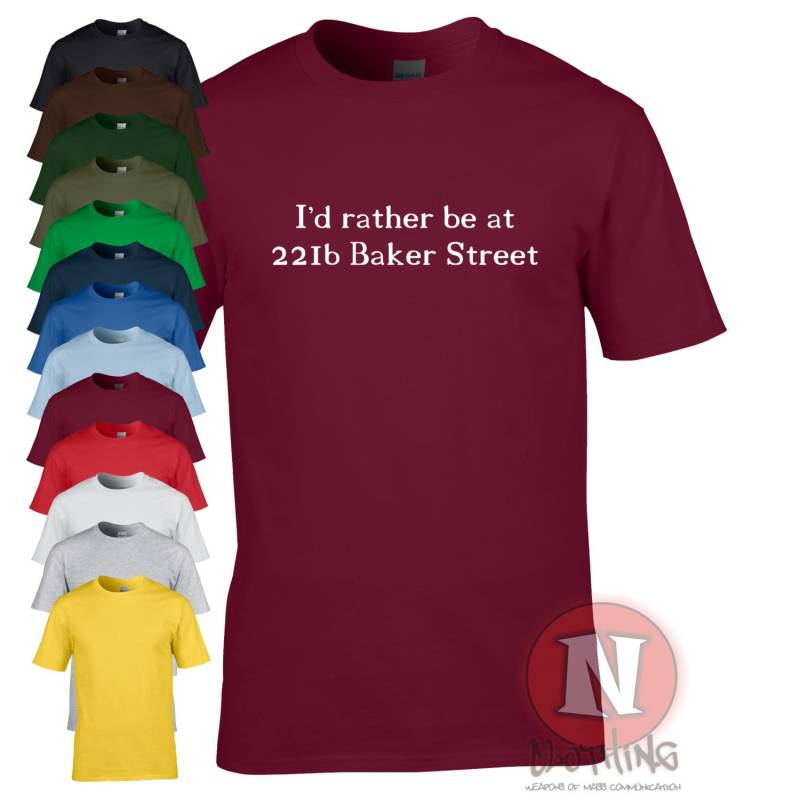 221B Baker Street T-Shirt - Sherlock Holmes Fan Geschenk von Naughteesclothing