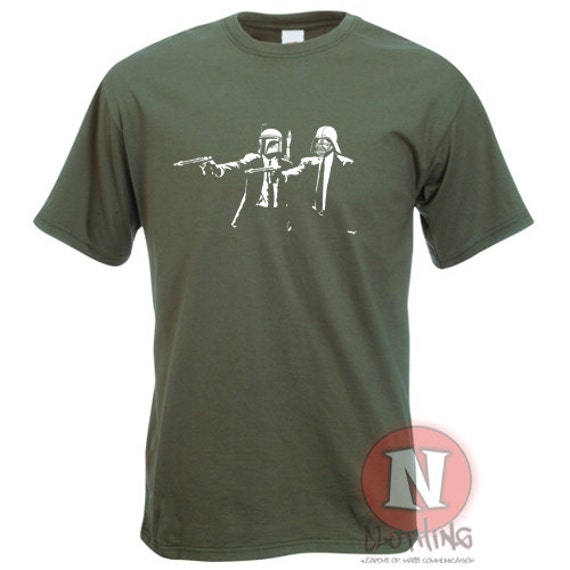 Darth Und Boba Pulp Fiction Stil T-Shirt Empire Humor Tees. Tolles Spoof T-Shirt von Naughteesclothing
