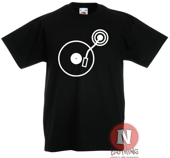 Dj Turntable Kinder T-Shirt. Dafür Auf Und Ab Deejay Wissen Sie von Naughteesclothing