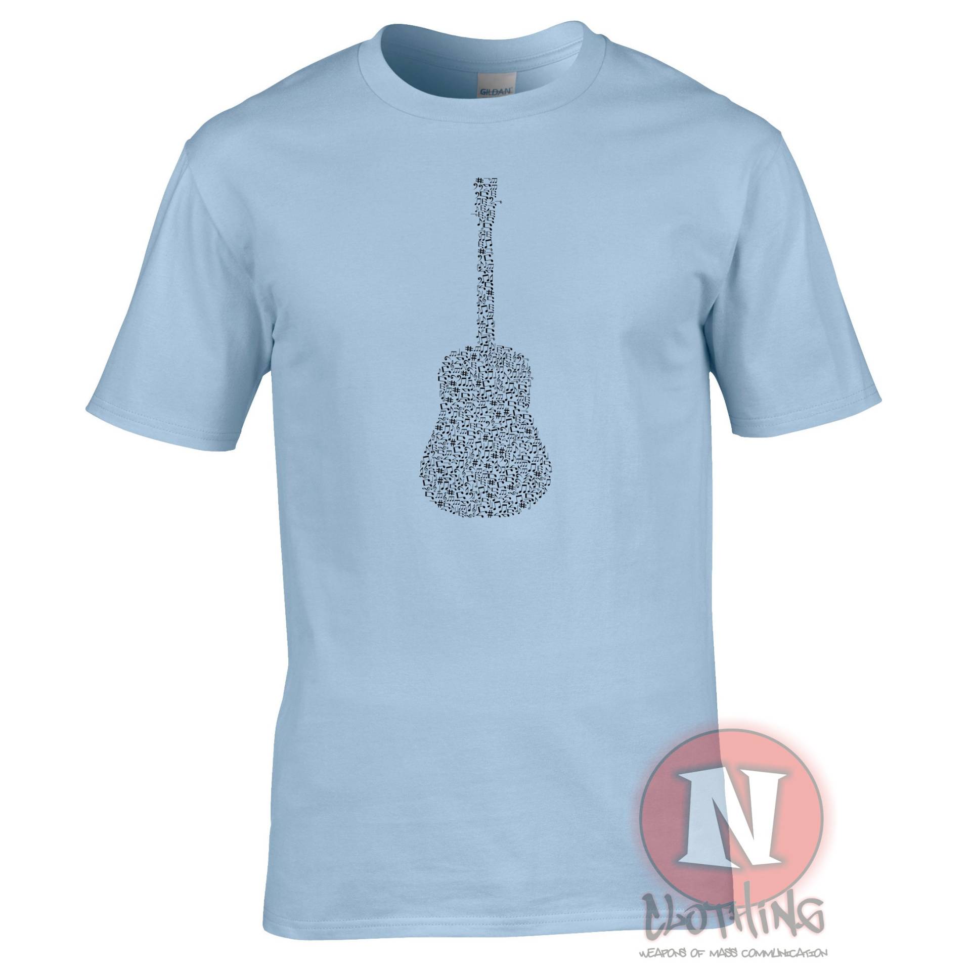 Gitarre Musik Note Design T-Shirt. Ein Schönes Schlichtes Für Musikliebhaber, Gitarristen Und Akustikfans von Naughteesclothing