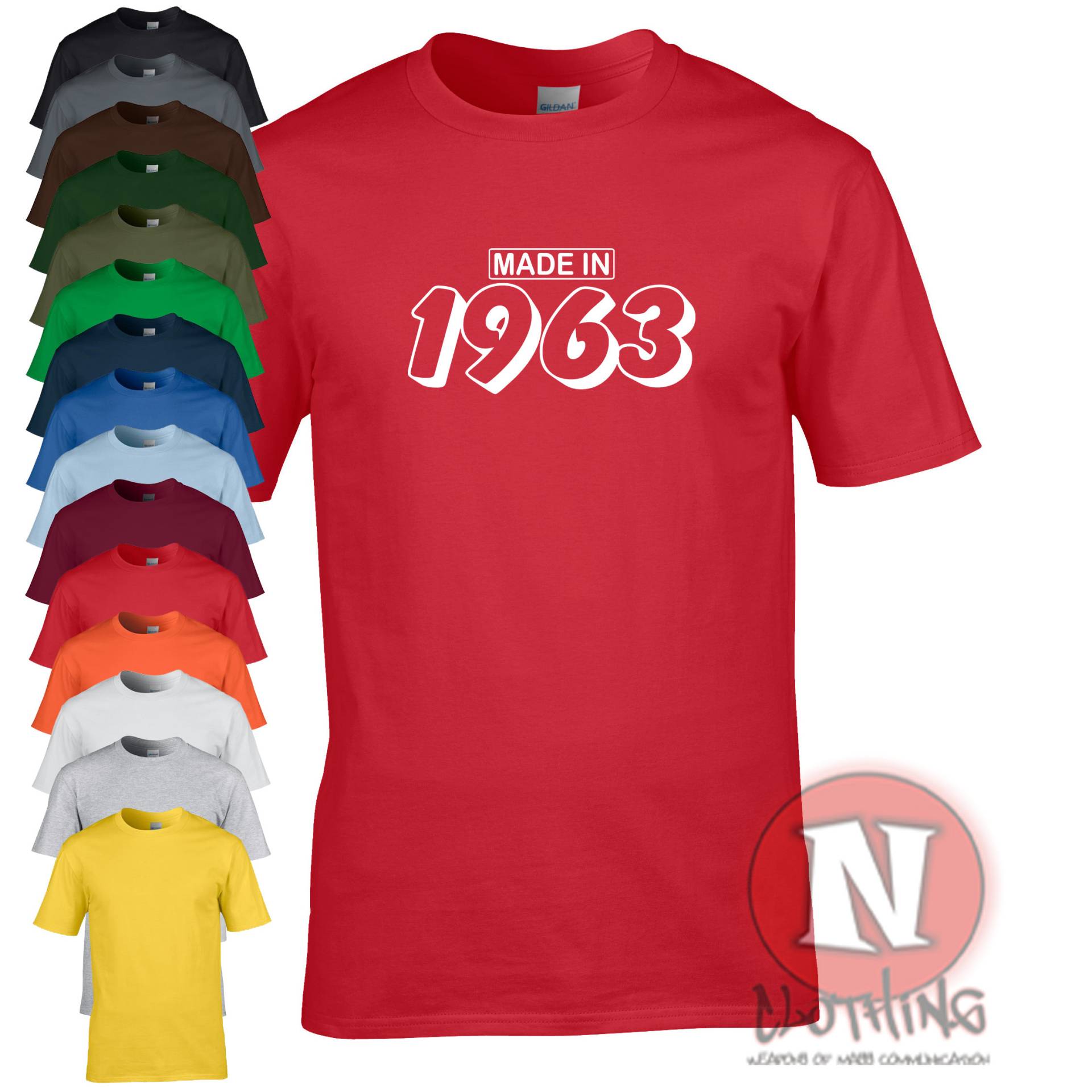 Made in 1963 Geburtstag T-Shirt Feier Party Bday Geschenk Teeshirt von Naughteesclothing