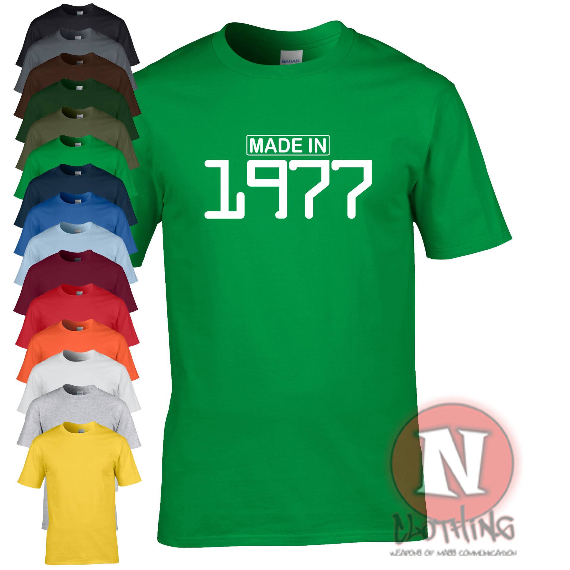 Made in 1977 Geburtstag T-Shirt Feier Retro Kostüm Party Bday Geschenk Teeshirt von Naughteesclothing