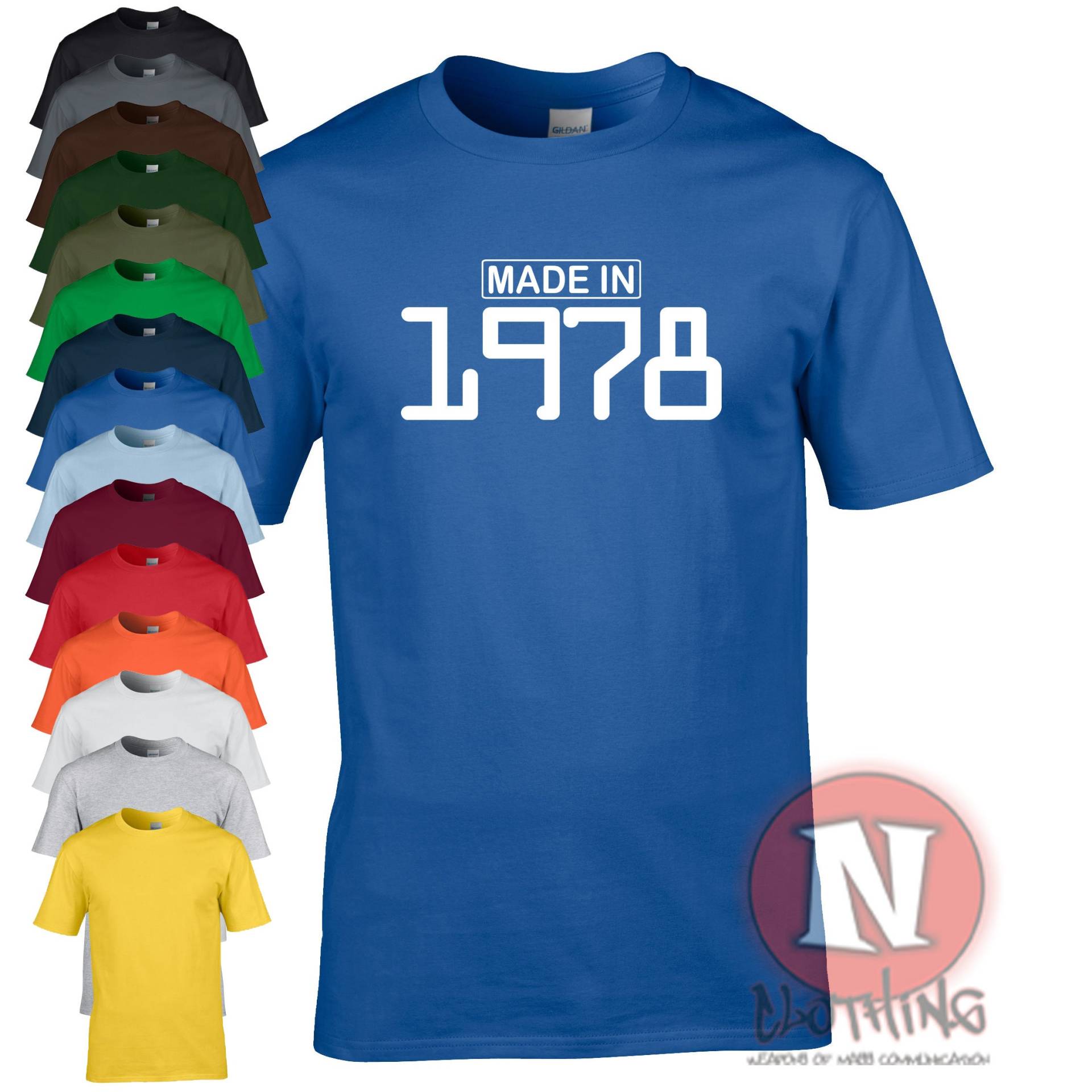 Made in 1978 Geburtstag T-Shirt Feier Retro Kostüm Party Bday Geschenk Teeshirt von Naughteesclothing