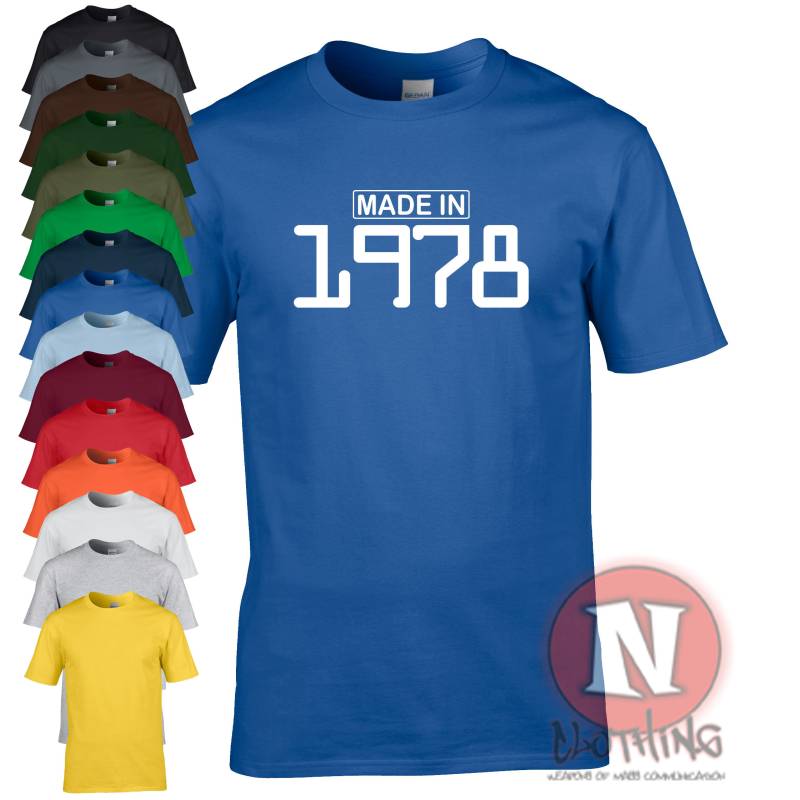 Made in 1978 Geburtstag T-Shirt Feier Retro Kostüm Party Bday Geschenk Teeshirt von Naughteesclothing