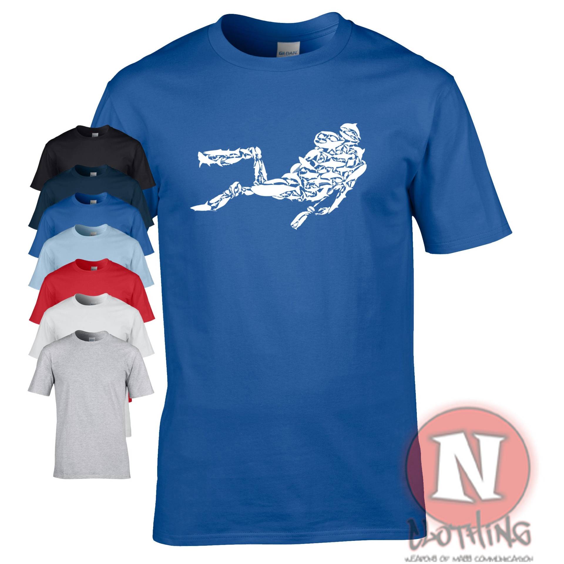 Scuba Diver Grafik T-Shirt. Das Ideale Geschenk Für Den Tauchfanatiker. Tauchen Teeshirt T-Shirt von Naughteesclothing