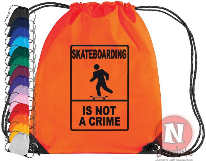 Skateboarding Ist Kein Krimi-Turnbeutel. Ideal Für Schule Und Vereine. Perfekt Tage Im Skatepark. Skateboard Turnbeutel in 14 Farben von Naughteesclothing