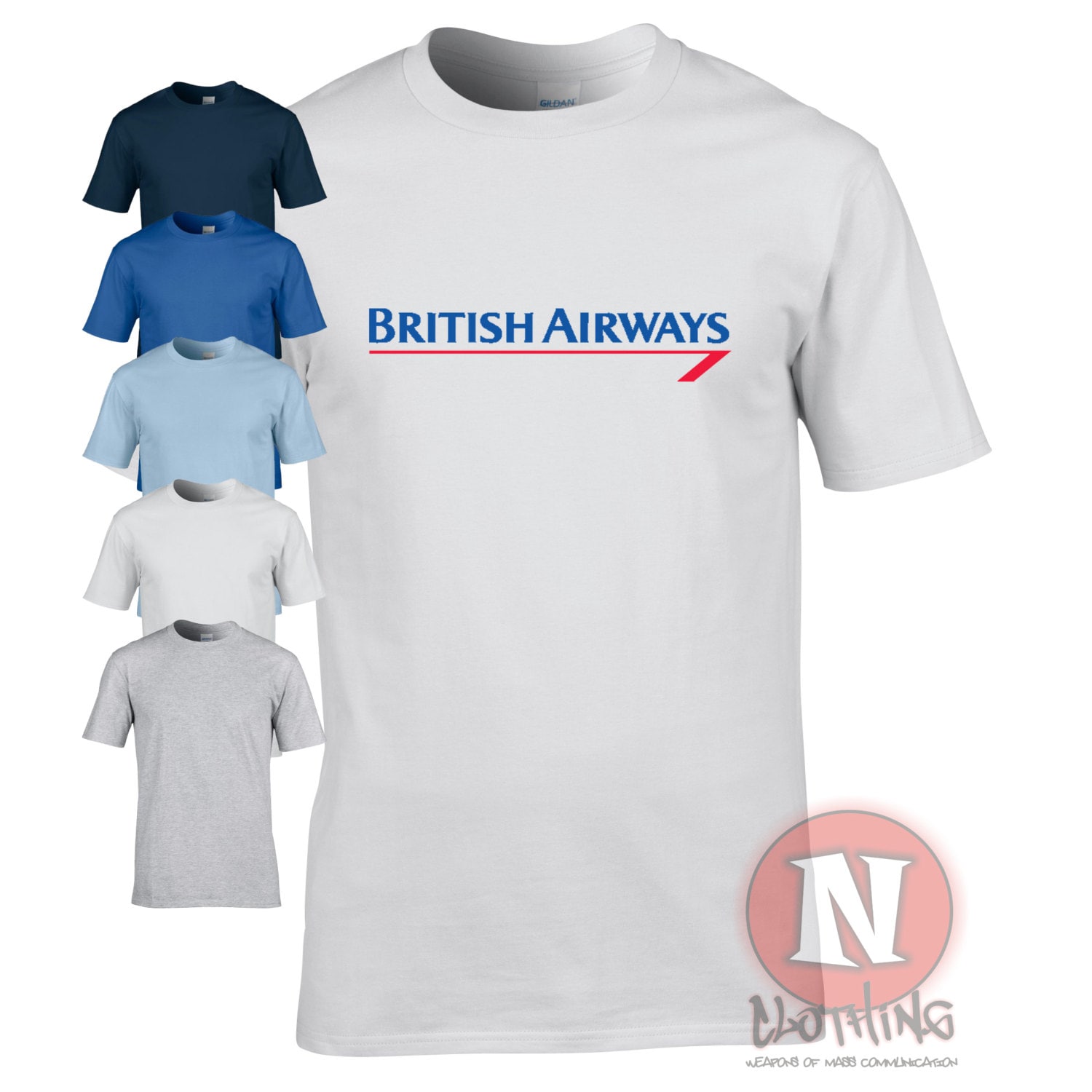 T-Shirt Mit Retro-Logo Von British Airways. Tolles Simples Design Das Wirklich Auffällt. Ideal Für Den Fluglinie Liebhaber von Naughteesclothing