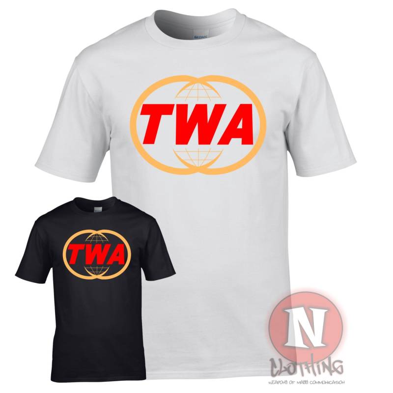 Twa Trans World Airlines Retro Logo T-Shirt. Tolles Schlichtes Design, Das Wirklich Auffällt. Ideal Für Diesen Airline-Liebhaber von Naughteesclothing